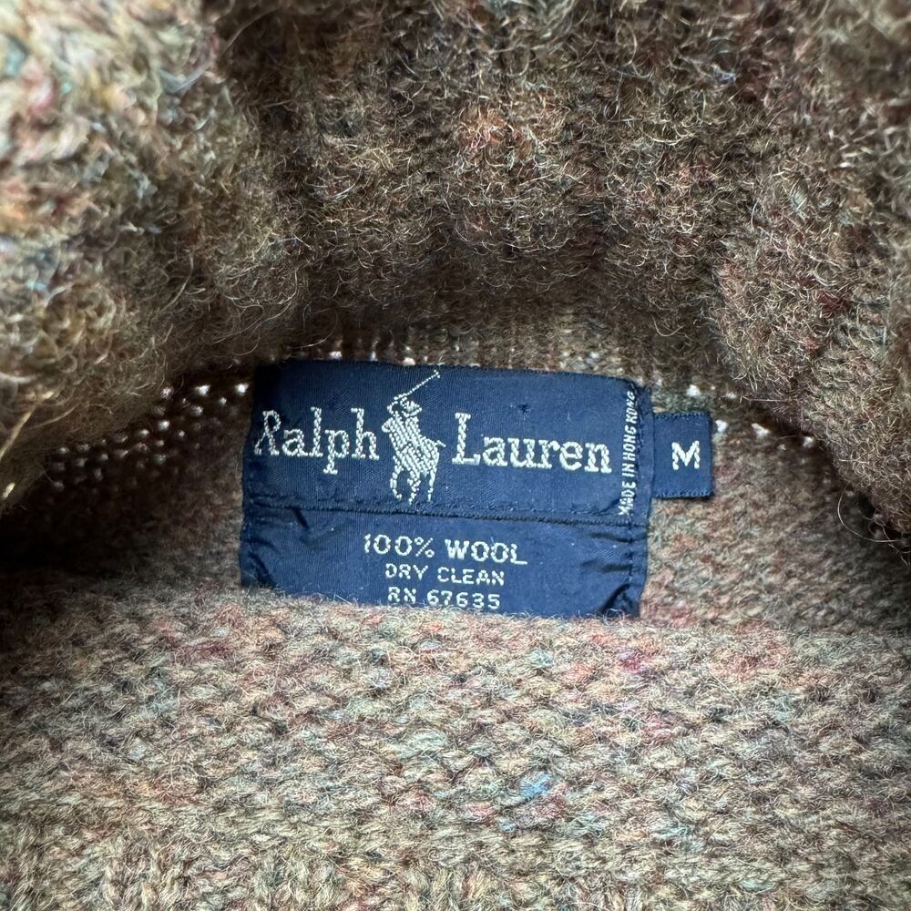Vintage 90s Ralph Lauren Wool Floral Turtleneck Sweater Women's Medium Luxury - Picture 4 of 8
